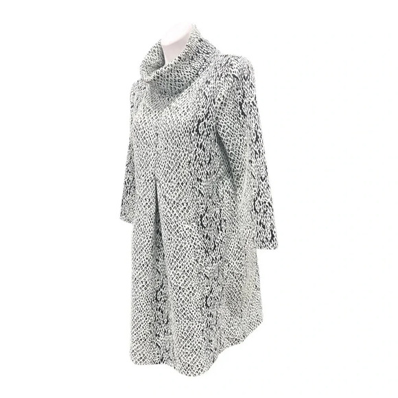 Tyler Boe Kim Knit Cowl Neck Abstract Snake Print Tunic Dress - Picture 7 of 11